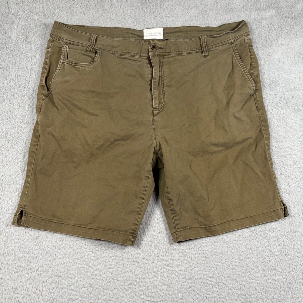 Five Four Mens Chino Shorts Olive Green Stretch Cotton Size 38 Casual Summer